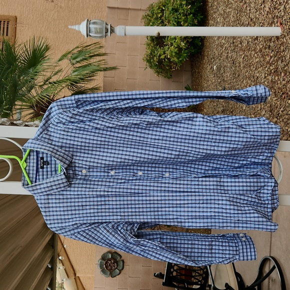 Apt. 9 Blue and White Plaid Button Down Shirt - Picture 1 of 5